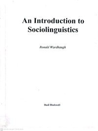 Image of An Introduction to Sosiolinguistics