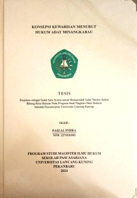 Image of Konsepsi Warisan Menurut Hukum Adat Minangkabau