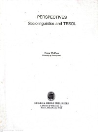 Image of Perspectives Sosiolinguistics and TESOL